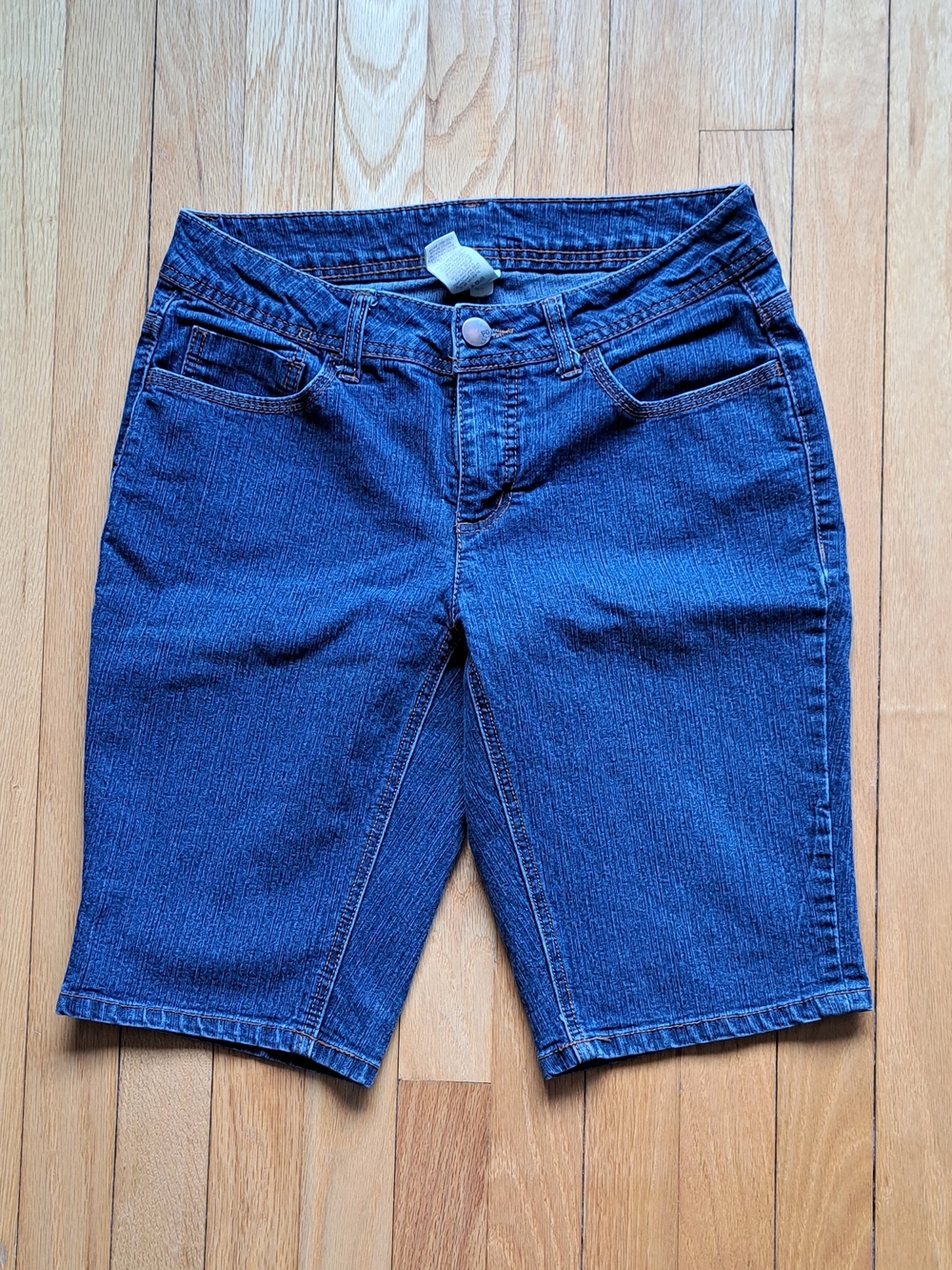 Vintage Faded Glory Dark Blue Denim Bermuda Shorts